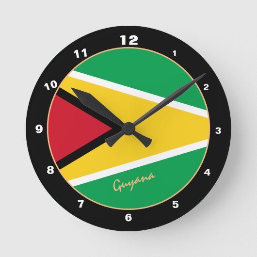 Patriottische Guyana-vlag, Guyana trendy Home / de Ronde Klok (Voorkant)