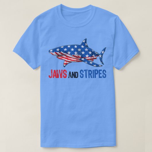 Patriottische haai Amerikaanse vlag op 4 juli Mann T-shirt (Design voorkant)
