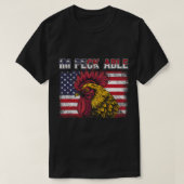 Patriottische Haan Im Peck Able Amerikaanse vlag 4 T-shirt (Design voorkant)