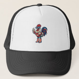Patriottische Haan in Hakken Vintage Gravure Shirt Trucker Pet