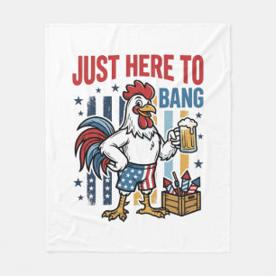 Patriottische Haan Vuurwerk Vintage T-shirt Ontwer Fleece Deken