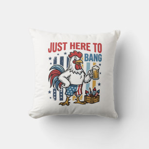 Patriottische Haan Vuurwerk Vintage T-shirt Ontwer Kussen