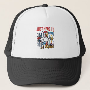 Patriottische Haan Vuurwerk Vintage T-shirt Ontwer Trucker Pet