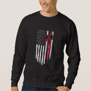 Patriottische Haarstylist American Flag Barber Sci Trui