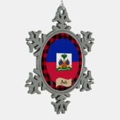 Patriottische Haïti, Rode buffels, Haïtiaanse vlag Tin Sneeuwvlok Ornament (Links)