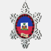 Patriottische Haïti, Rode buffels, Haïtiaanse vlag Tin Sneeuwvlok Ornament (Rechts)