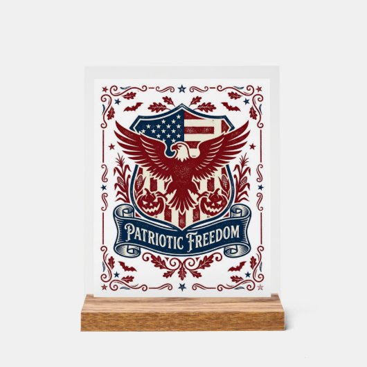 Patriottische Halloween Vector Graphic T-shirt Acryl Bord (Voorkant)