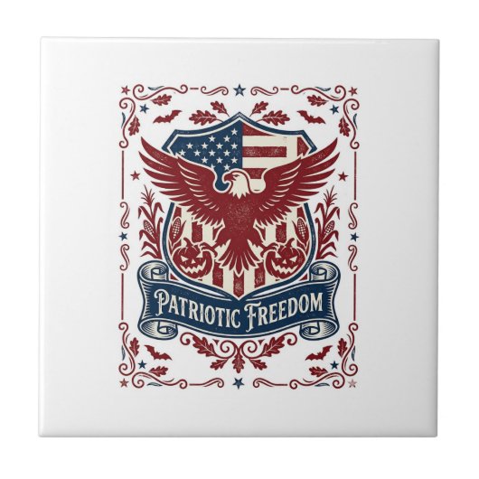 Patriottische Halloween Vector Graphic T-shirt Tegeltje (Voorkant)