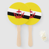 Patriottische handventilator met vlag van Brunei Handwaaier (Voorkant en achterkant)
