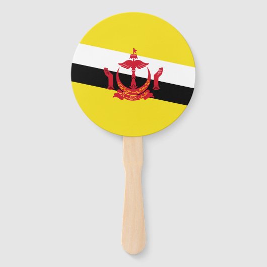 Patriottische handventilator met vlag van Brunei Handwaaier (Voorkant)