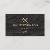 Patriottische Handyman Bouw Dark Wood Visitekaartje (Voorkant)