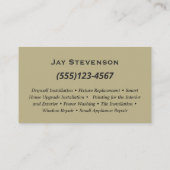 Patriottische Handyman Bouw Dark Wood Visitekaartje (Achterkant)