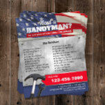 Patriottische Handyman reparatie & onderhoud servi Flyer<br><div class="desc">Professionele klusjesman reparatie onderhoud service patriottische flyers.</div>