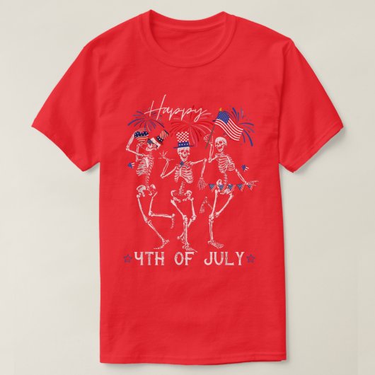 Patriottische Happy Fourth of Juli Funny Dansende T-shirt (Design voorkant)