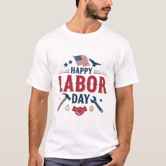 Patriottische Happy Labor Day Amerikaanse werkneme T-shirt