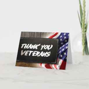 Patriottische Happy Veteran Day Vlag van de Vereni Bedankkaart