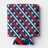 Patriottische Happy Vlag dag Rood Witte en Blauwe  Blikjeskoeler (Achterkant)