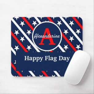 Patriottische Happy Vlag dag Rood Witte en Blauwe Muismat