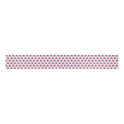 Patriottische Harten Grosgrain Lint (Voorkant)