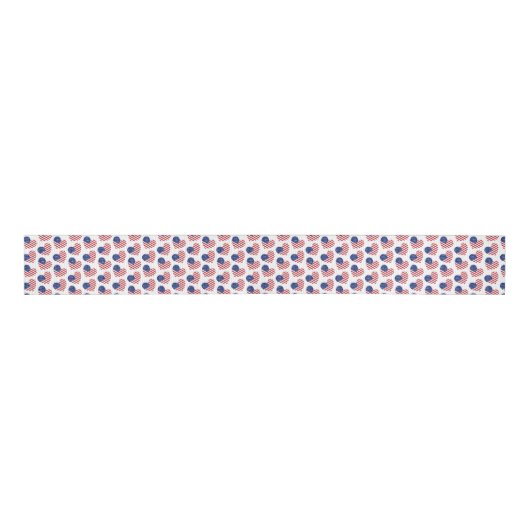 Patriottische Harten Grosgrain Lint (Voorkant)