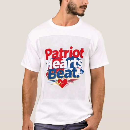 Patriottische Hartslag Kunst T-shirt (Voorkant)