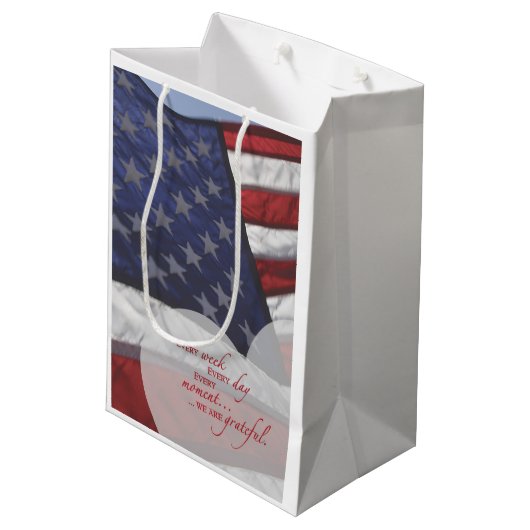 Patriottische hartvlag, militaire waardering medium cadeauzakje (Achterkant Gekanteld)