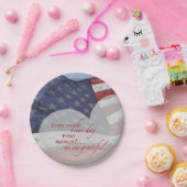 Patriottische hartvlag, militaire waardering papieren bordje (Feest)