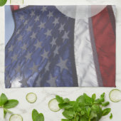 Patriottische hartvlag, militaire waardering theedoek (Gevouwen)