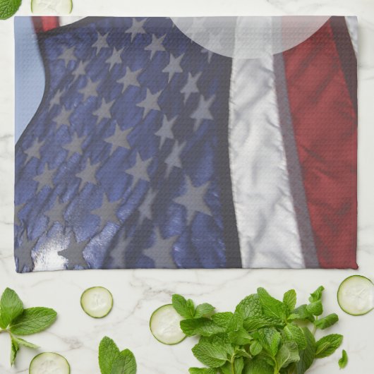 Patriottische hartvlag, militaire waardering theedoek (Gevouwen)