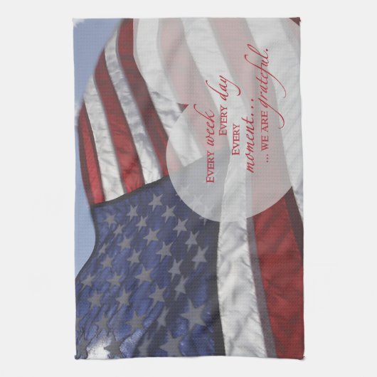 Patriottische hartvlag, militaire waardering theedoek (Verticaal)