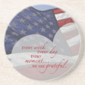 Patriottische hartvlag, militaire waardering zandsteen onderzetter (Voorkant)