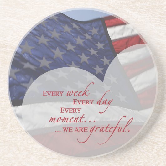 Patriottische hartvlag, militaire waardering zandsteen onderzetter (Voorkant)