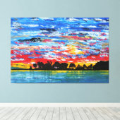 Patriottische haven canvas afdruk (Insitu (Houten vloer))