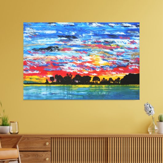 Patriottische haven canvas afdruk (Insitu (Woonkamer))