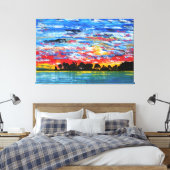 Patriottische haven canvas afdruk (Insitu (Slaapkamer))