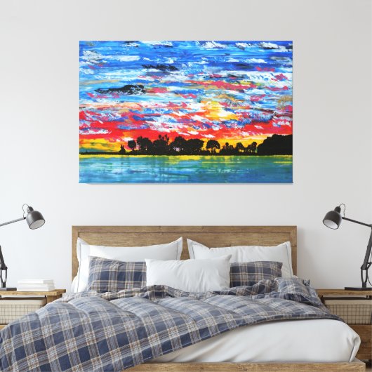 Patriottische haven canvas afdruk (Insitu (Slaapkamer))