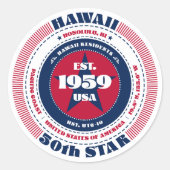 Patriottische Hawaii Circle Design Sticker (Voorkant)