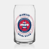 Patriottische Hawaii Typography Drinkware Set Blikvorm Glas (Voorkant)