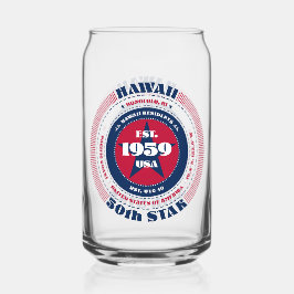 Patriottische Hawaii Typography Drinkware Set Blikvorm Glas