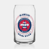 Patriottische Hawaii Typography Drinkware Set Blikvorm Glas (Achterkant)