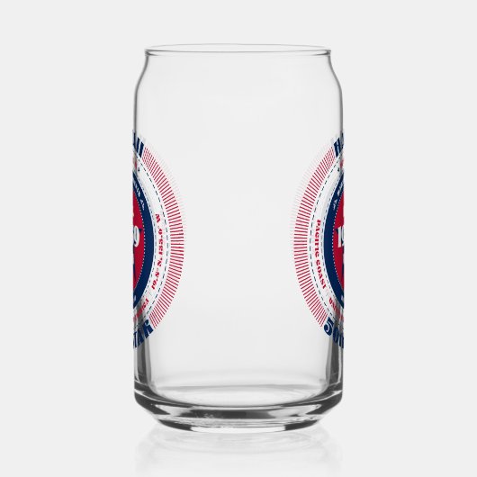 Patriottische Hawaii Typography Drinkware Set Blikvorm Glas (Links)