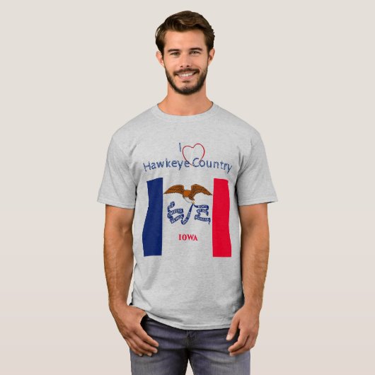 Patriottische Hawkeyes Iowa Vlag Uni-sex T-shirt (Voorkant volledig)