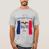 Patriottische Hawkeyes Iowa Vlag Uni-sex T-shirt (Voorkant)
