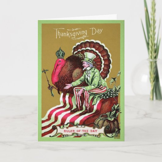  patriottische heerser van de dag Thanksgiving Feestdagen Kaart (Voorkant)