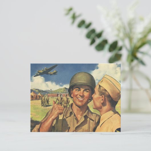 patriottische helden, militaire Mannen Briefkaart (Staand voorkant)