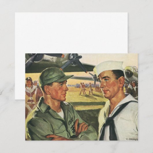 patriottische helden, militaire Mannen in uniform (Voorkant / Achterkant)