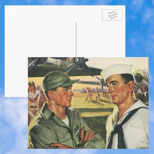 patriottische helden, militaire Mannen in uniform Briefkaart