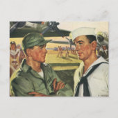 patriottische helden, militaire Mannen in uniform Briefkaart (Voorkant)