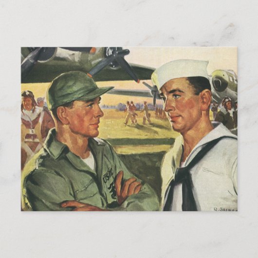 patriottische helden, militaire Mannen in uniform Briefkaart (Voorkant)