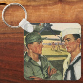patriottische helden, militaire Mannen in uniform Sleutelhanger (Voorkant)